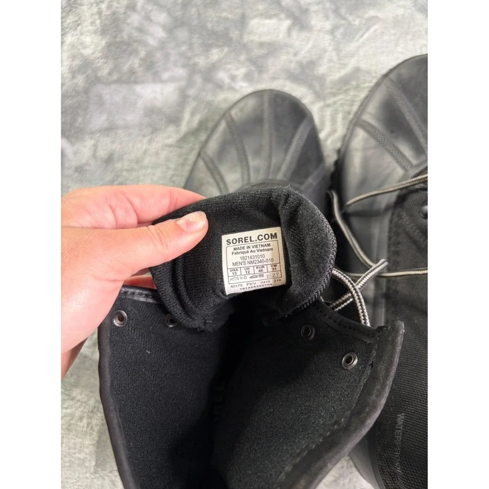 Sorel Cheyanne II Men Black Waterproof Duck Boots NM2340-010 US 13